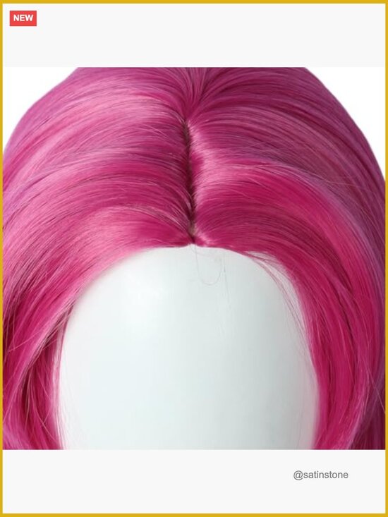 Long Straight Rose Red Cosplay Wig with Wig Cap, Heat Resistant Synthetic Hair main image 4